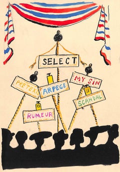 "Lanvin Paris Select: Arpege/ My Sin/ Pretexte/ Rumeur/ Scandal c1950s Artwork"