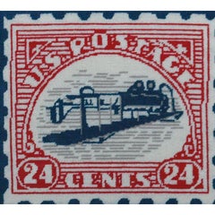 "Hand Needlepoint Inverted Jenny U.S. Postage 24C Stamp"