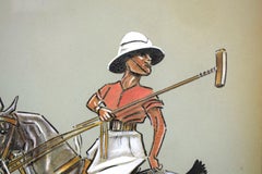 "Polo Player c1914 Gouache & Watercolour  by Godfrey Brennan"