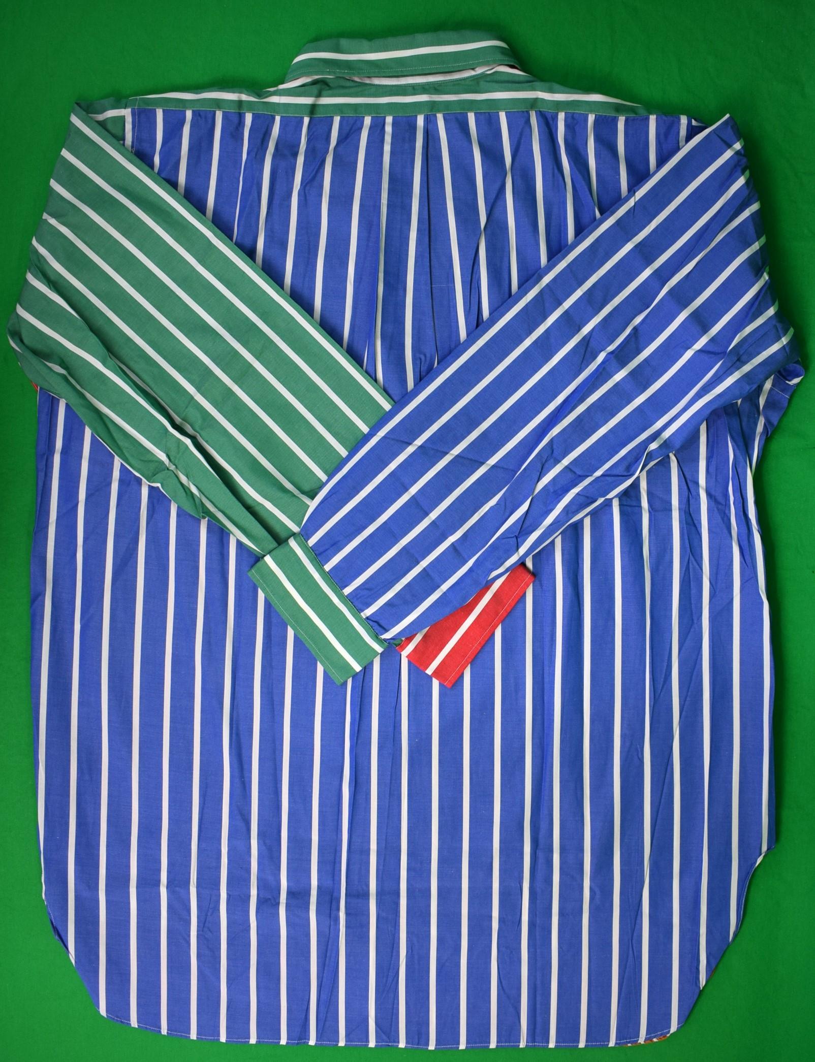 Brooks Brothers Fun Multi Stripe B/D Broadcloth L/S c1970s Sport Shirt Sz 17 1/2 For Sale 3