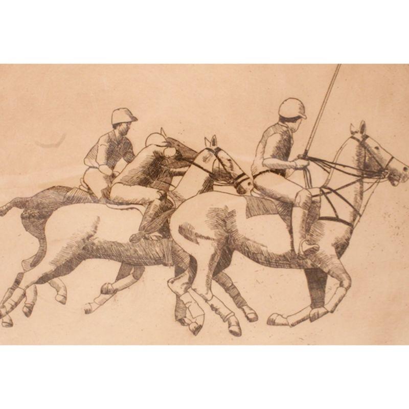 Three on The Ball c1930s Polo Drypoint #52/250 For Sale 4