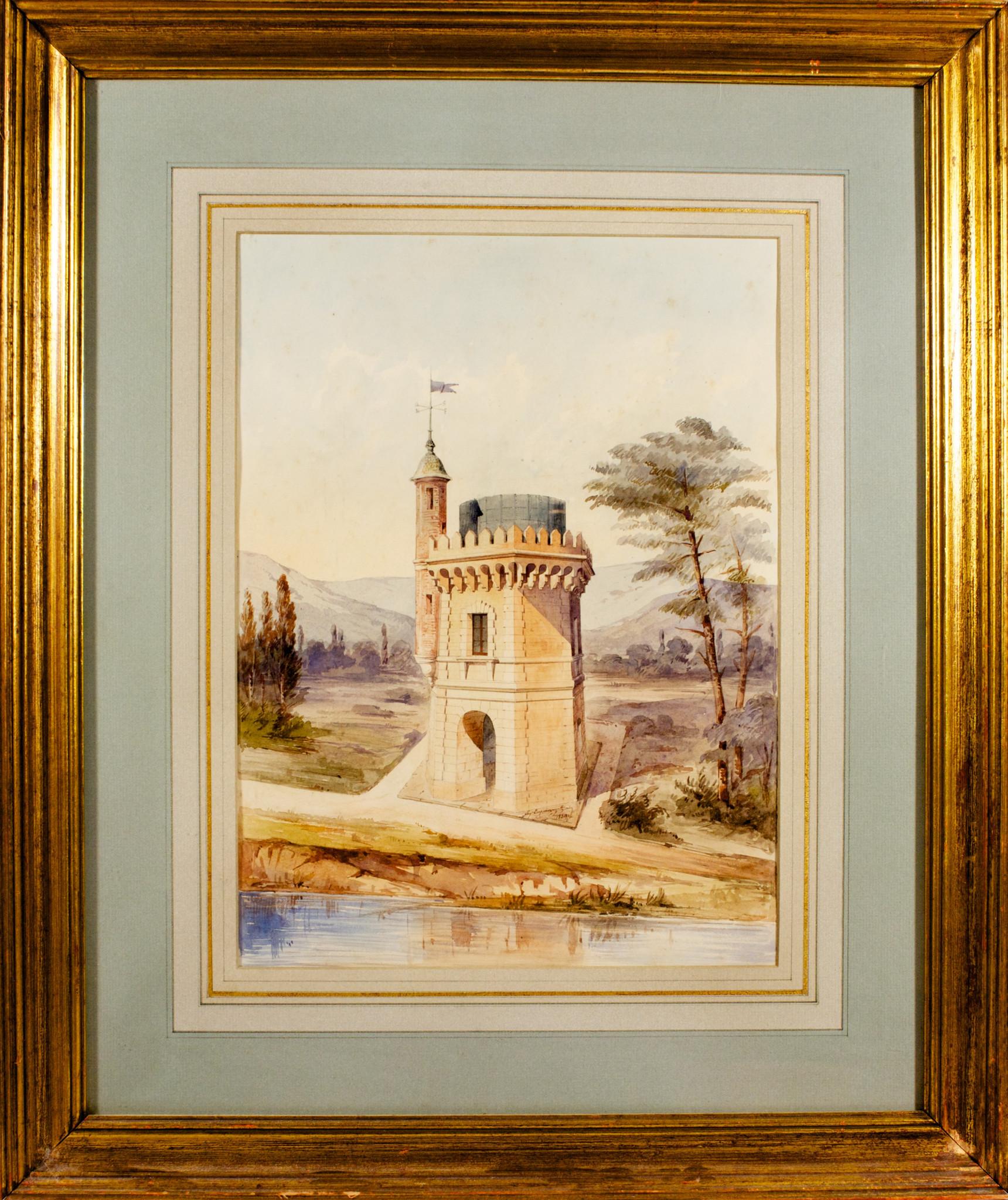 Castle Folly 1859 Watercolour For Sale 3