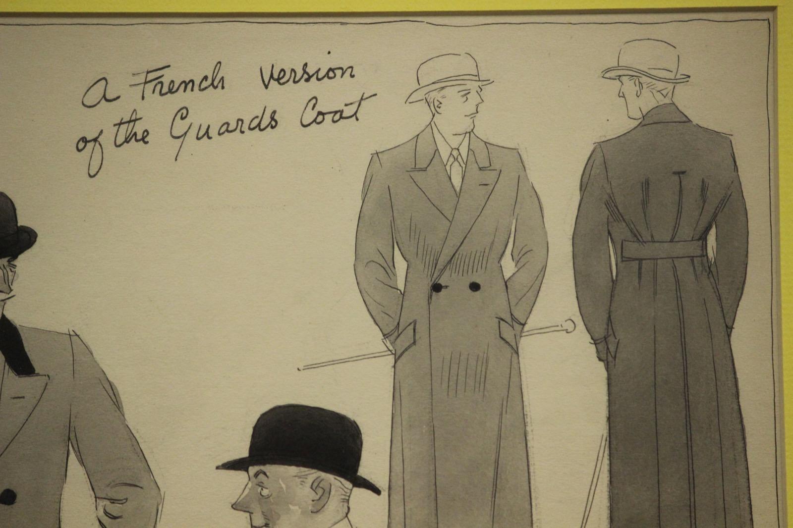 Gentlemen's Apparel c1923 Aquarell Vignette von Herbert Fell Sharp (1880-1972) im Angebot 1