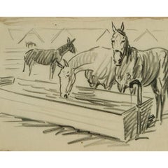 "At The Water Trough" by Paul Desmond Brown