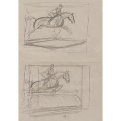 "Due cavallerizzi da esposizione" Disegno a matita di Paul Desmond Brown