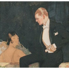Elegant Evening Attire c1930s Gouache & Watercolour