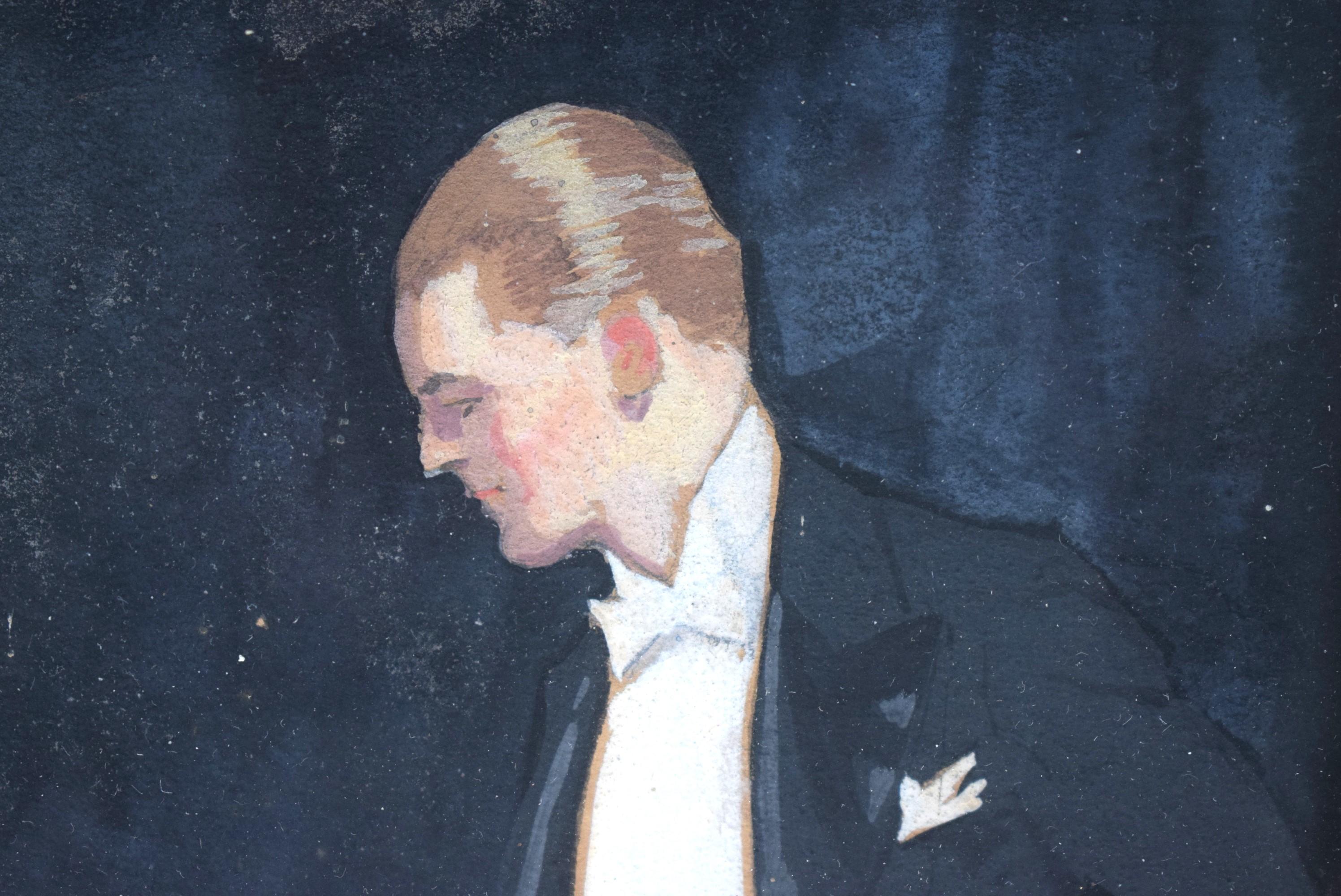 Elegant Evening Attire c1930s Gouache & Watercolour For Sale 4