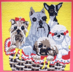 "Five Needlepoint Doggies"