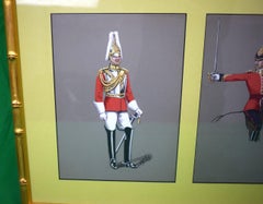 "Three Guardsmen" Gouache Triptych By Herbert Benham