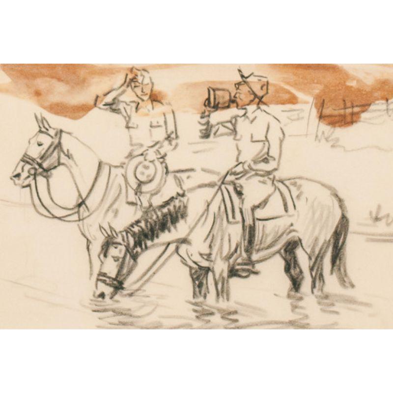 Klassische Bleistiftskizze des Pferdemeisters Paul Desmond Brown aus den 1930er Jahren

Art Sz: 7 3/8 
