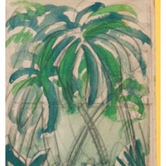 "Grove of Palms" 1950 Watercolor for Town & Country Magazine