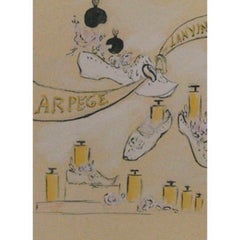 "Lanvin of Paris Arpege Perfume" c1950s Watercolour