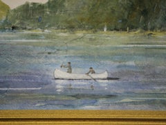 "Fishermen On Great Sacandaga Lake" Watercolor by B.M. Kremitske