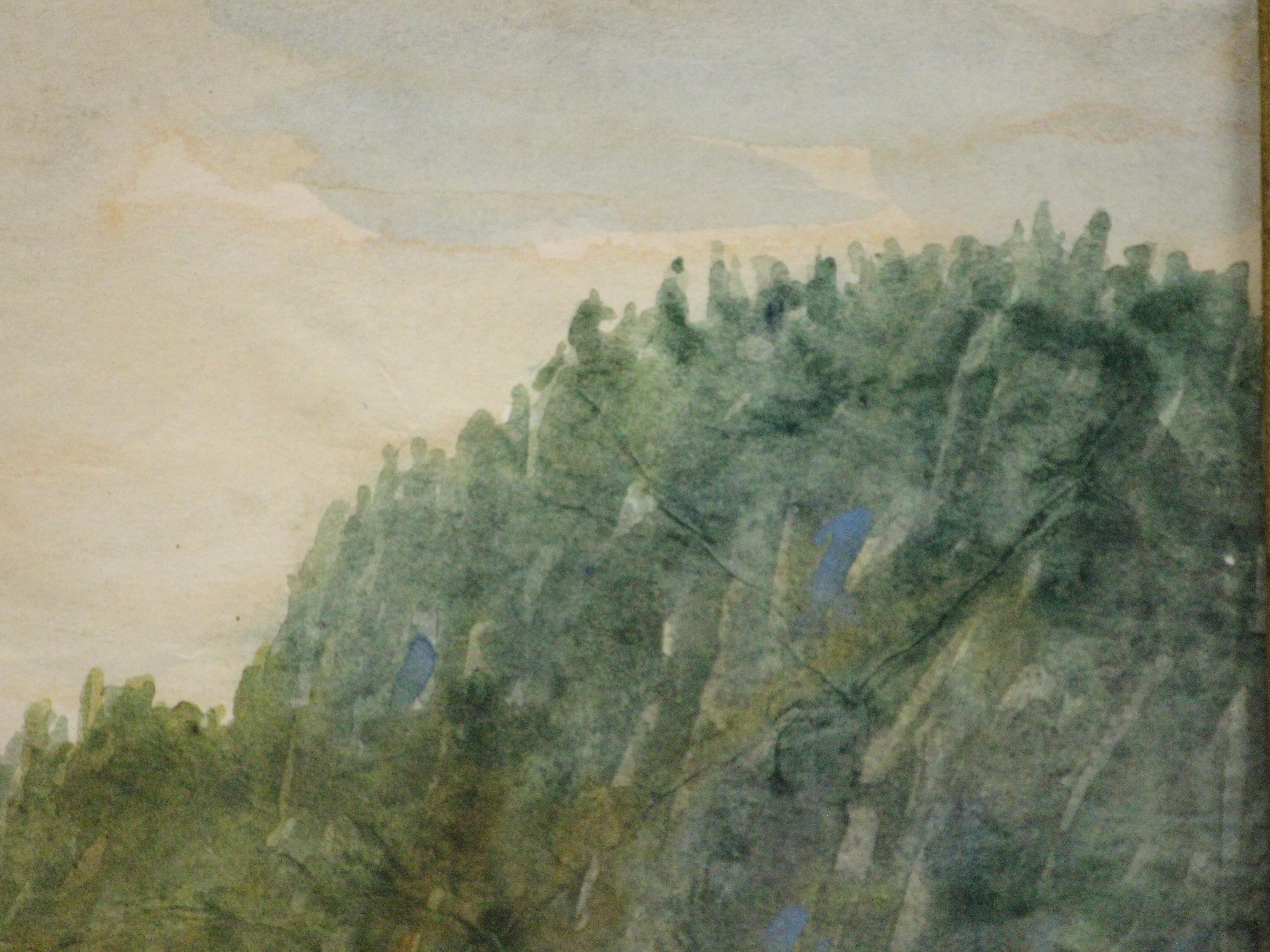 „Fishermen On Great Sacandaga Lake“ Aquarell von B.M. Kremitske im Angebot 3