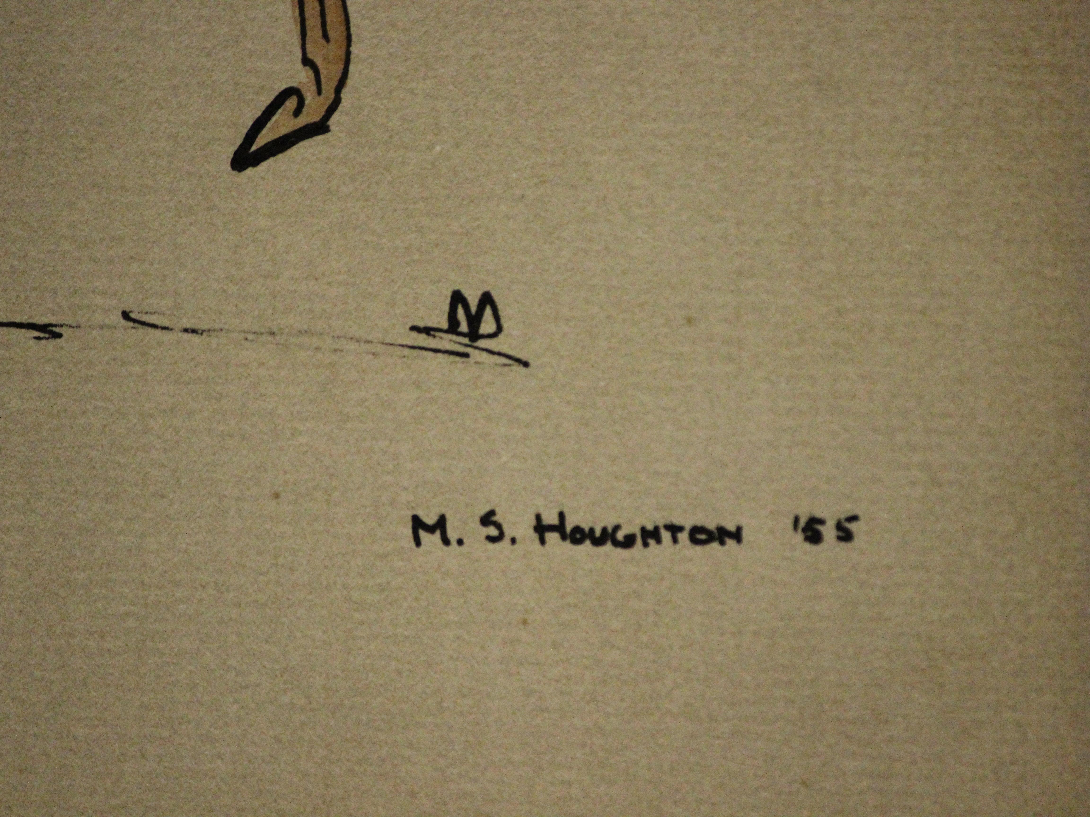 Classic equine watercolour & gouache signed M.S. Houghton '55 (LR)

Art Sz: 8 5/8