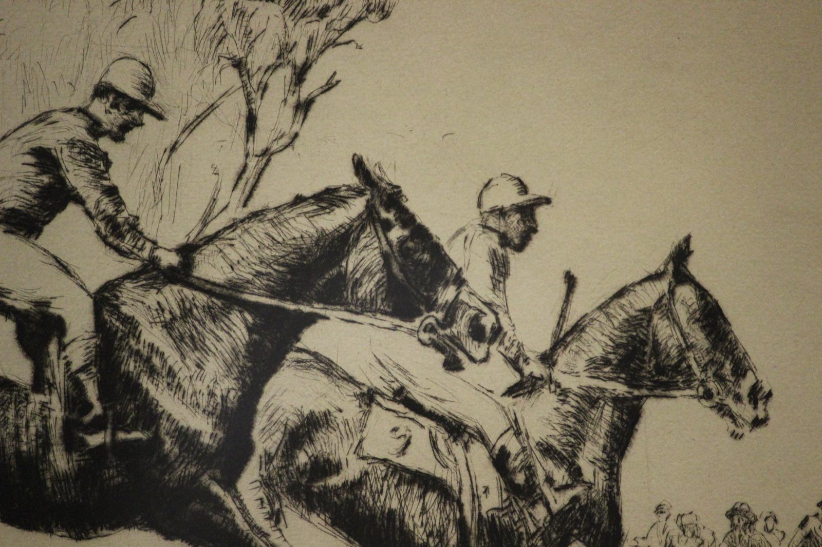 Classic limited edition signed original steeplechase etching by Nat Lowell (1880-1956) pencil signed (LR)

c1930s

Print Sz: 9 3/4