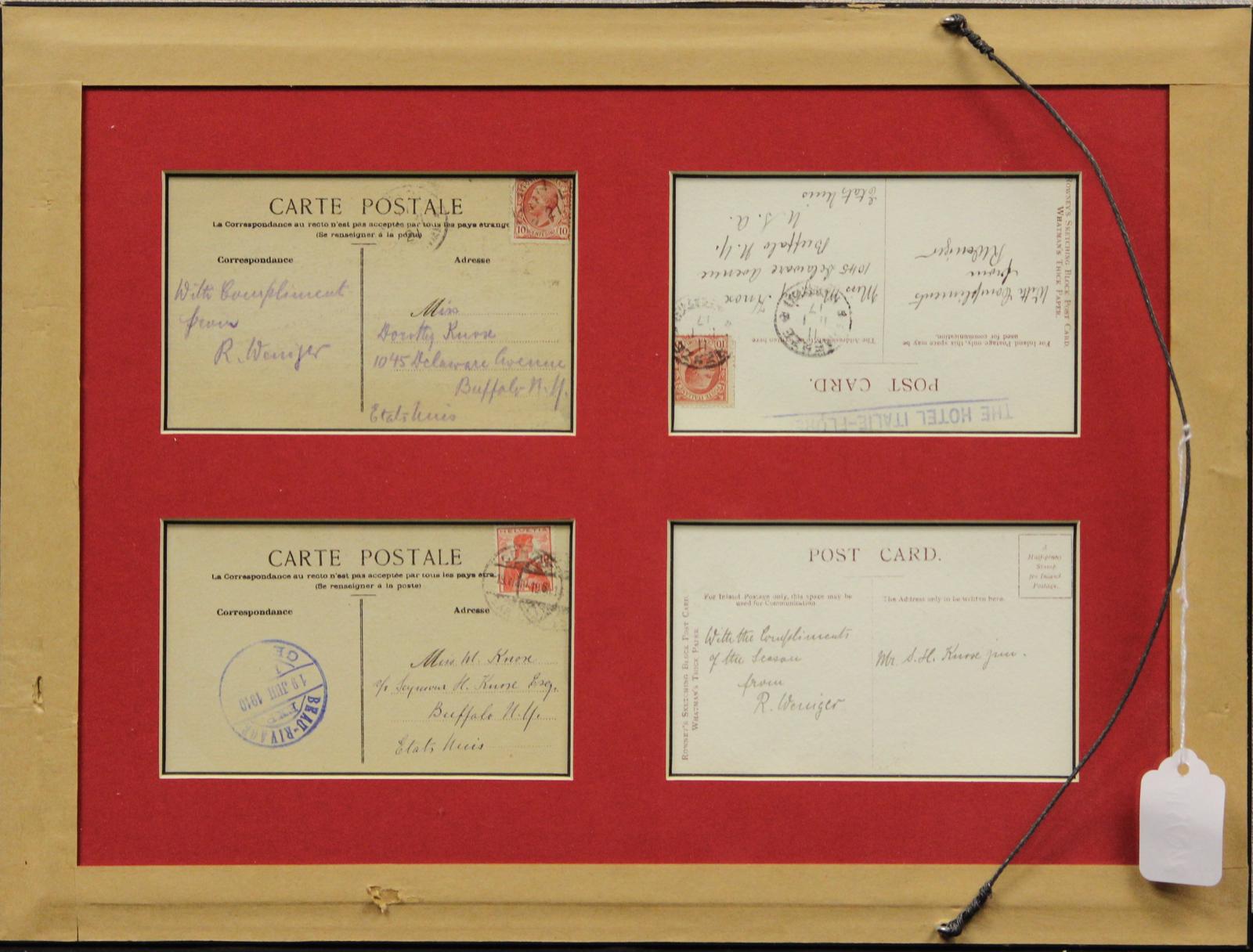 Quatre dessins de cartes postales à la plume et à l'encre datant des années 1910 en vente 4