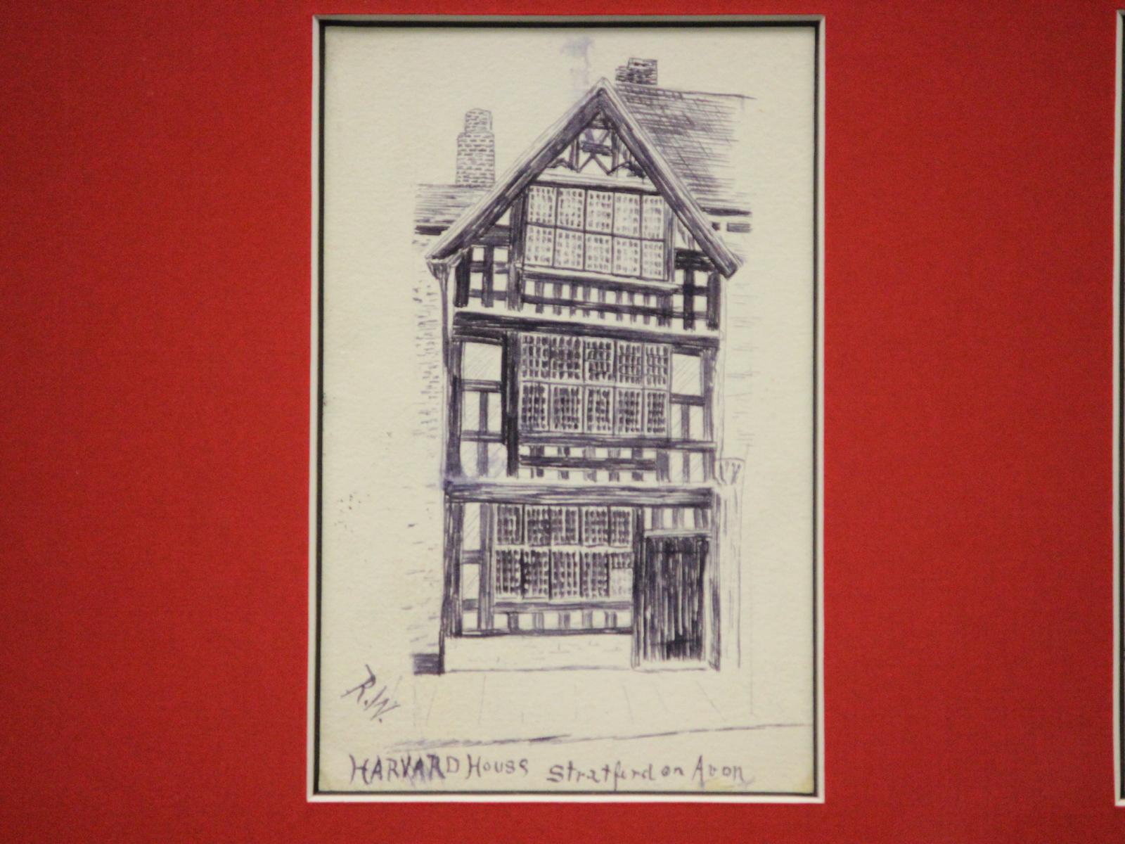 FIve c1910s Pen & Ink Postcard Drawings For Sale 1