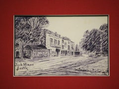 FIve c1910s Pen & Ink Postcard Drawings