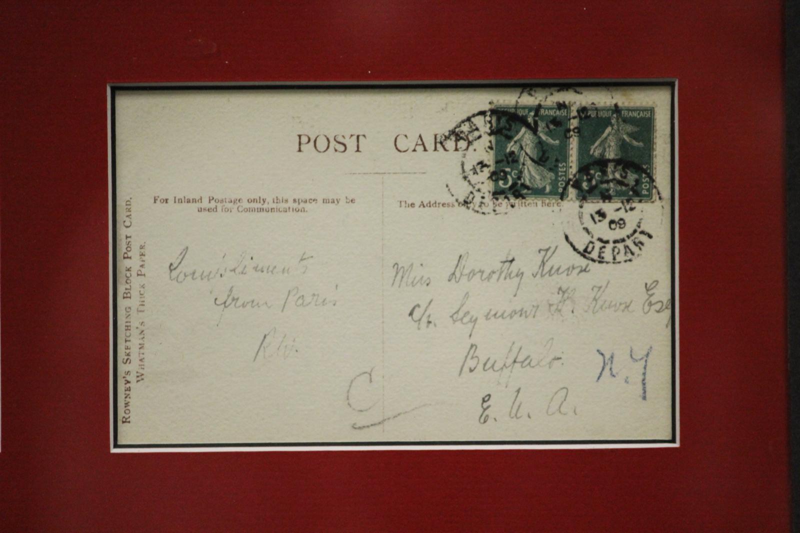 Vier c1910s Postkarte gerahmt Pen & Ink Zeichnungen im Angebot 4