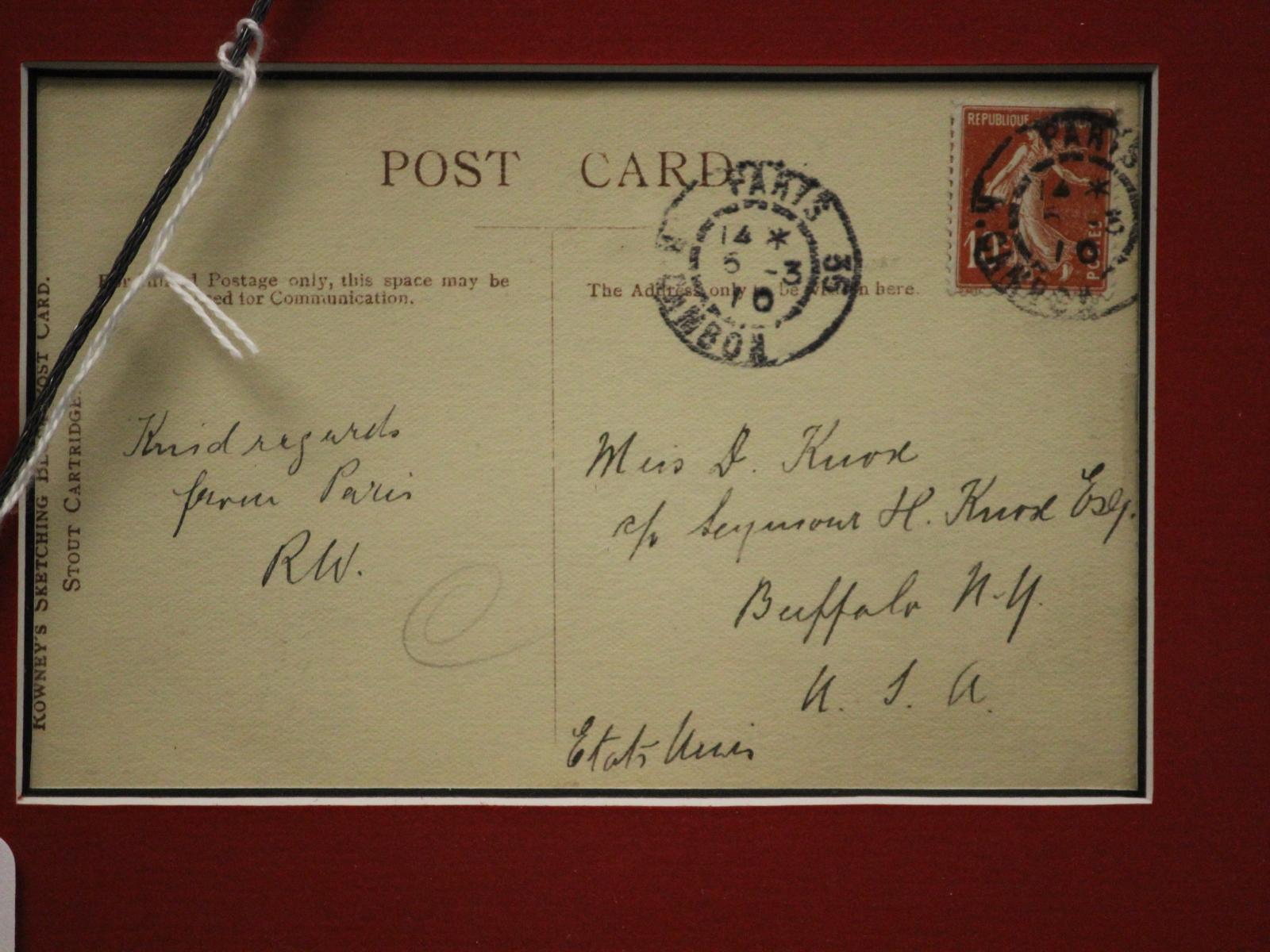 Vier c1910s Postkarte gerahmt Pen & Ink Zeichnungen im Angebot 6