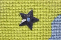 "Star Over Waves" Hand-Needlepoint Panel
