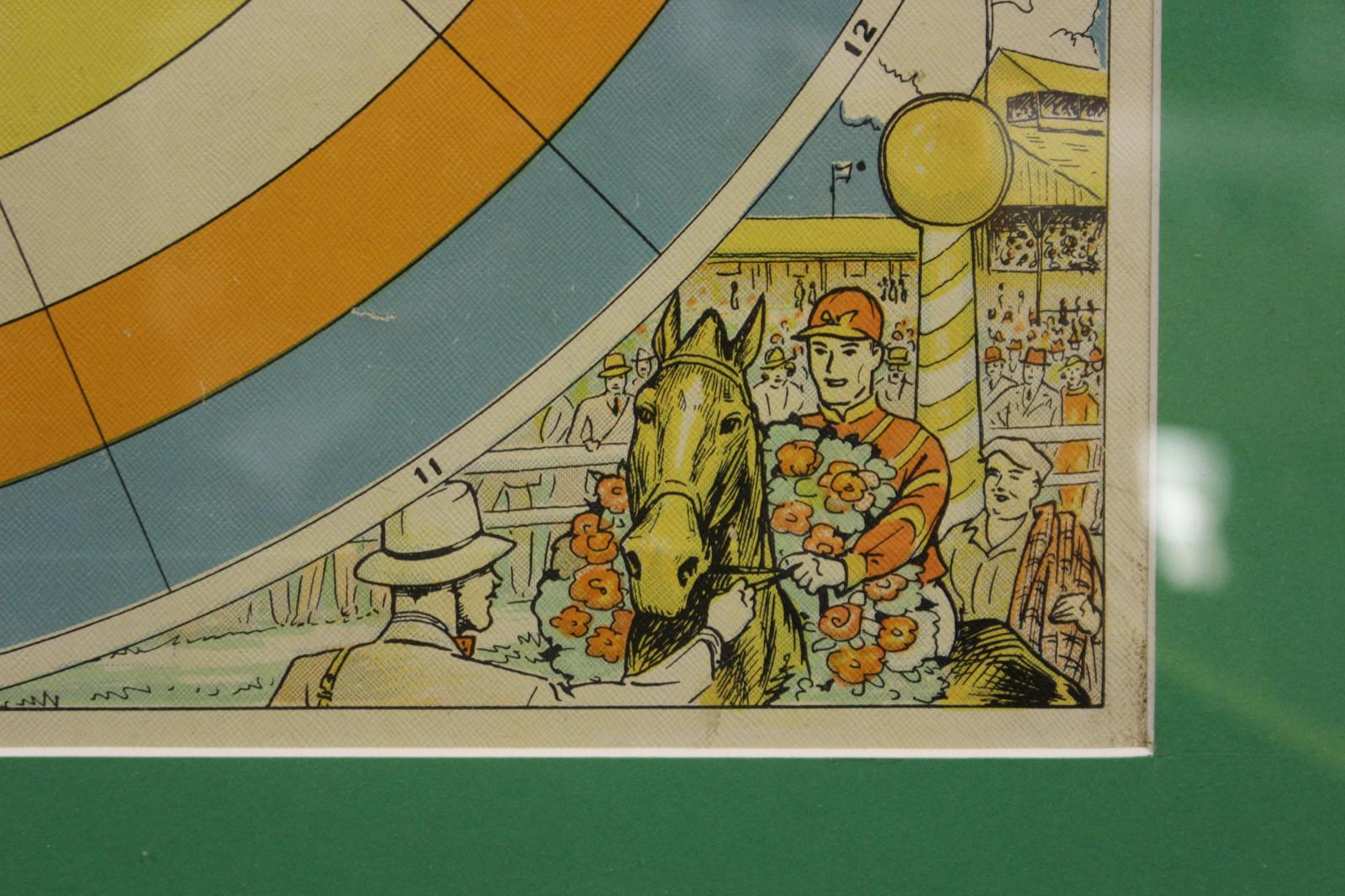 Belmont Park c1920s Horse Race Game Board Custom Framed For Sale 1