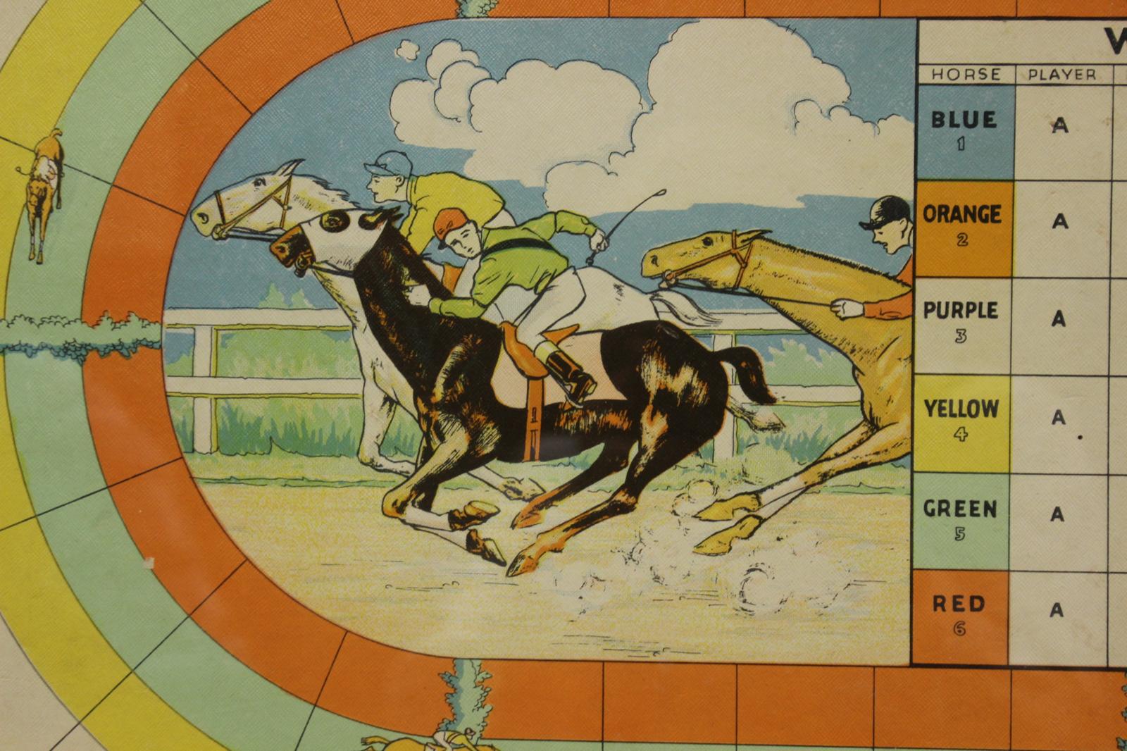 Belmont Park c1920s Horse Race Game Board Custom Framed For Sale 4