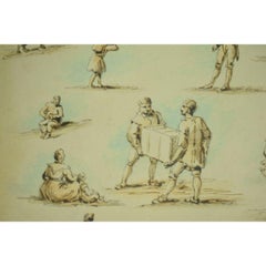 "Figure Studies" Attributed to William Henry Pyne (1769-1843)