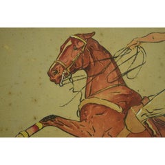 "J. Watson Webb Polo Player" 1924 Watercolor by Paul Brown (SIGNED LR)