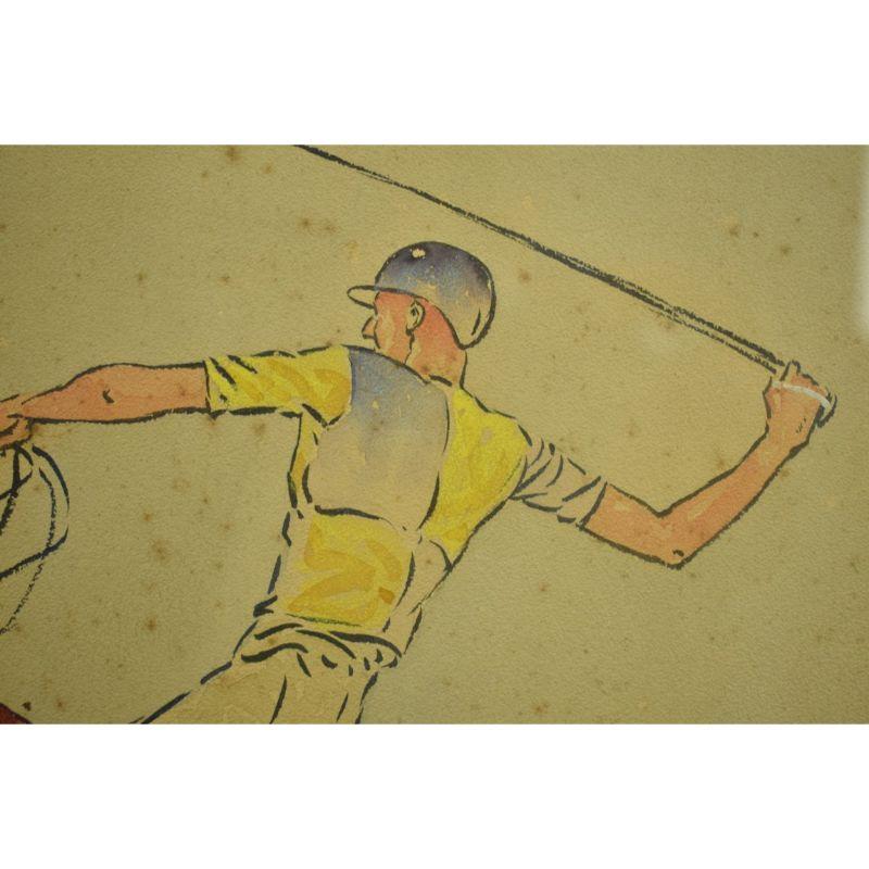 Paul Desmond Brown Watercolor Depicting J. Watson Webb For Sale 2