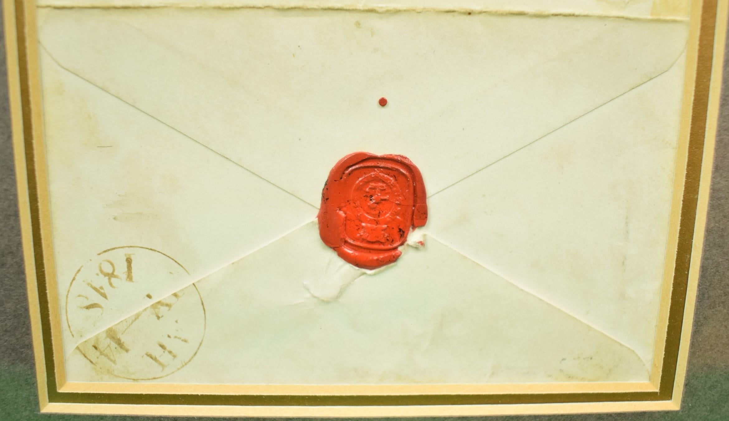 Portrait anglais encadré, c1848 1 timbre-poste de poste Penny/ Envelope en vente 1