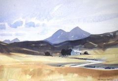 "Scottish Landscape Burnside, Knockan, Elphin, By Lairg" 1986 Watercolour