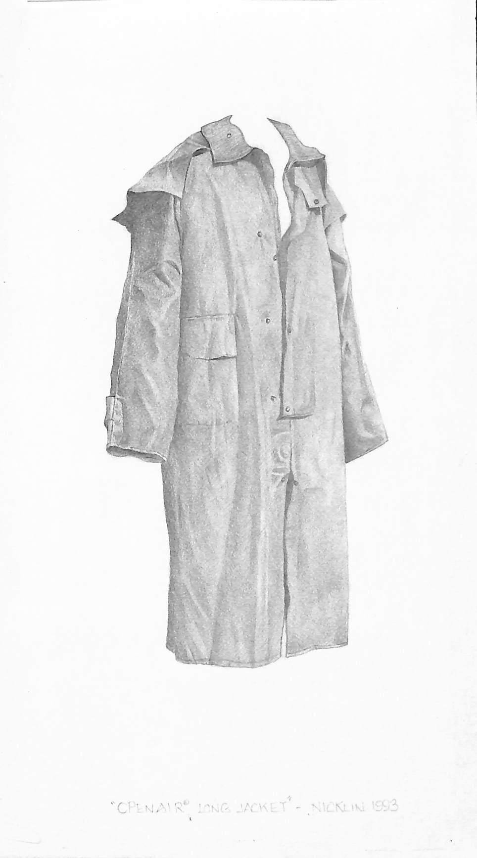 Openair Long Jacket 1993 Graphite Drawing - Art by Unknown