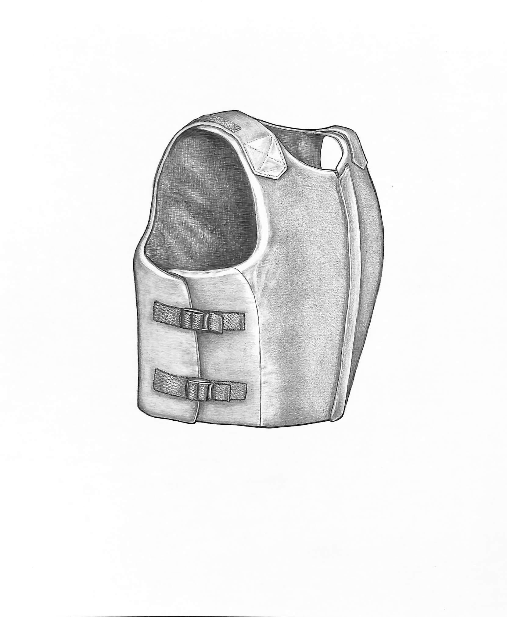 ASTM/ FEI Approved Safety Vest 1999 Graphite Drawing - Art by Unknown
