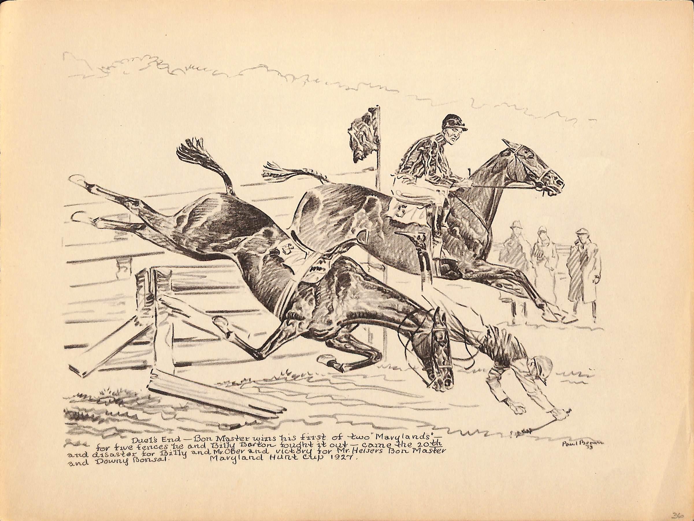 Duel's End Maryland Hunt Cup 1927 - Art by Paul Desmond Brown