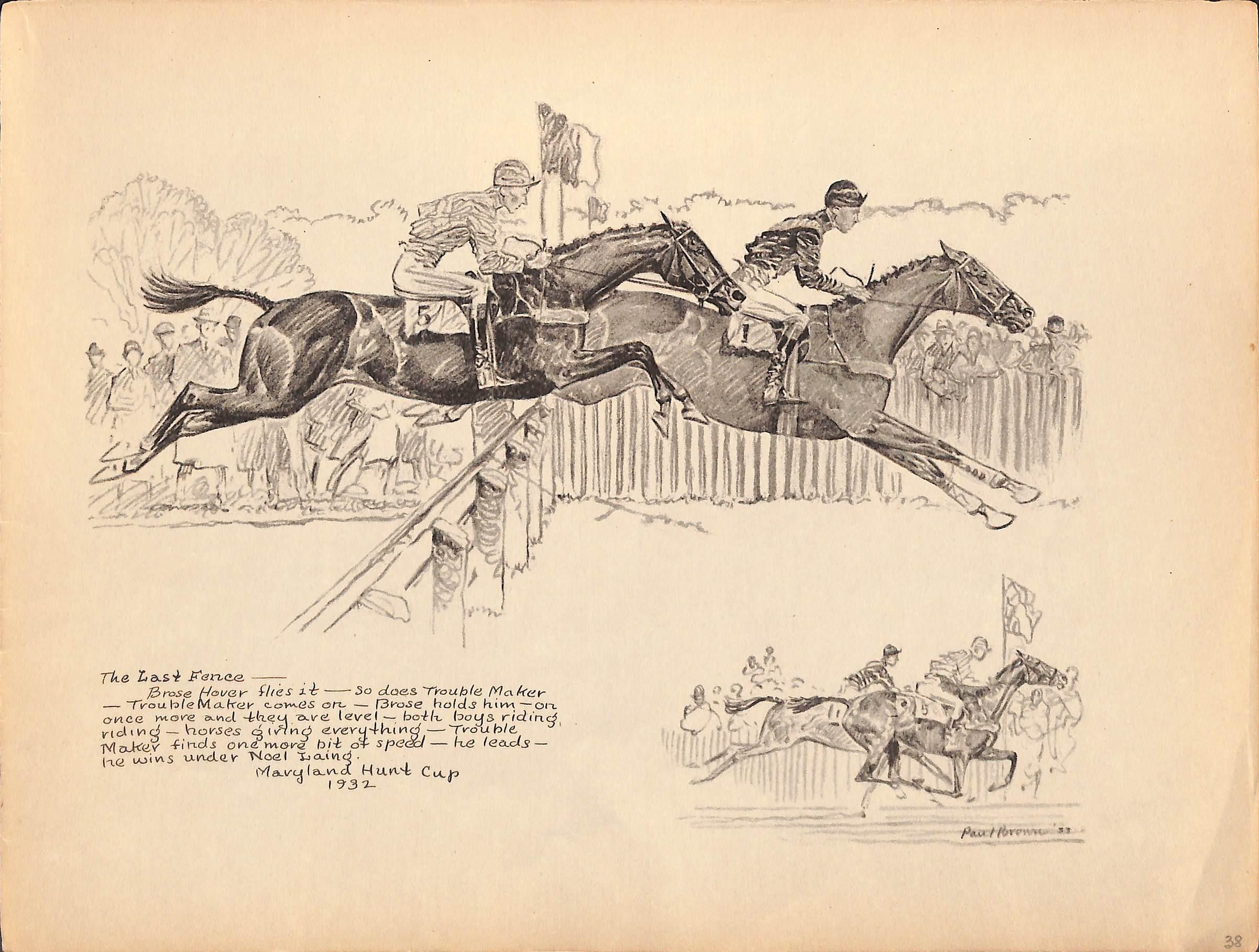 The Last Fence Maryland Hunt Cup 1932 - Art by Paul Desmond Brown