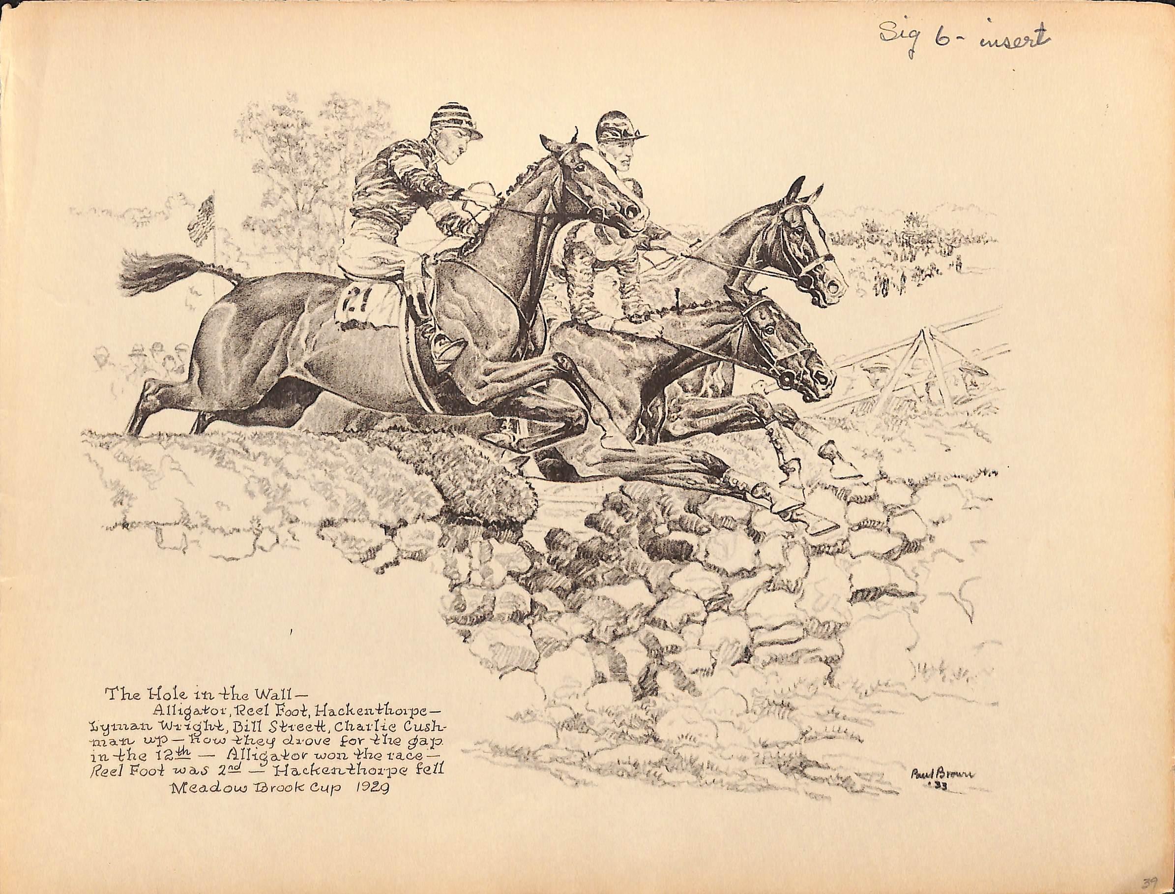 The Hole In The Wall Meadow Brook Cup 1929 - Art by Paul Desmond Brown