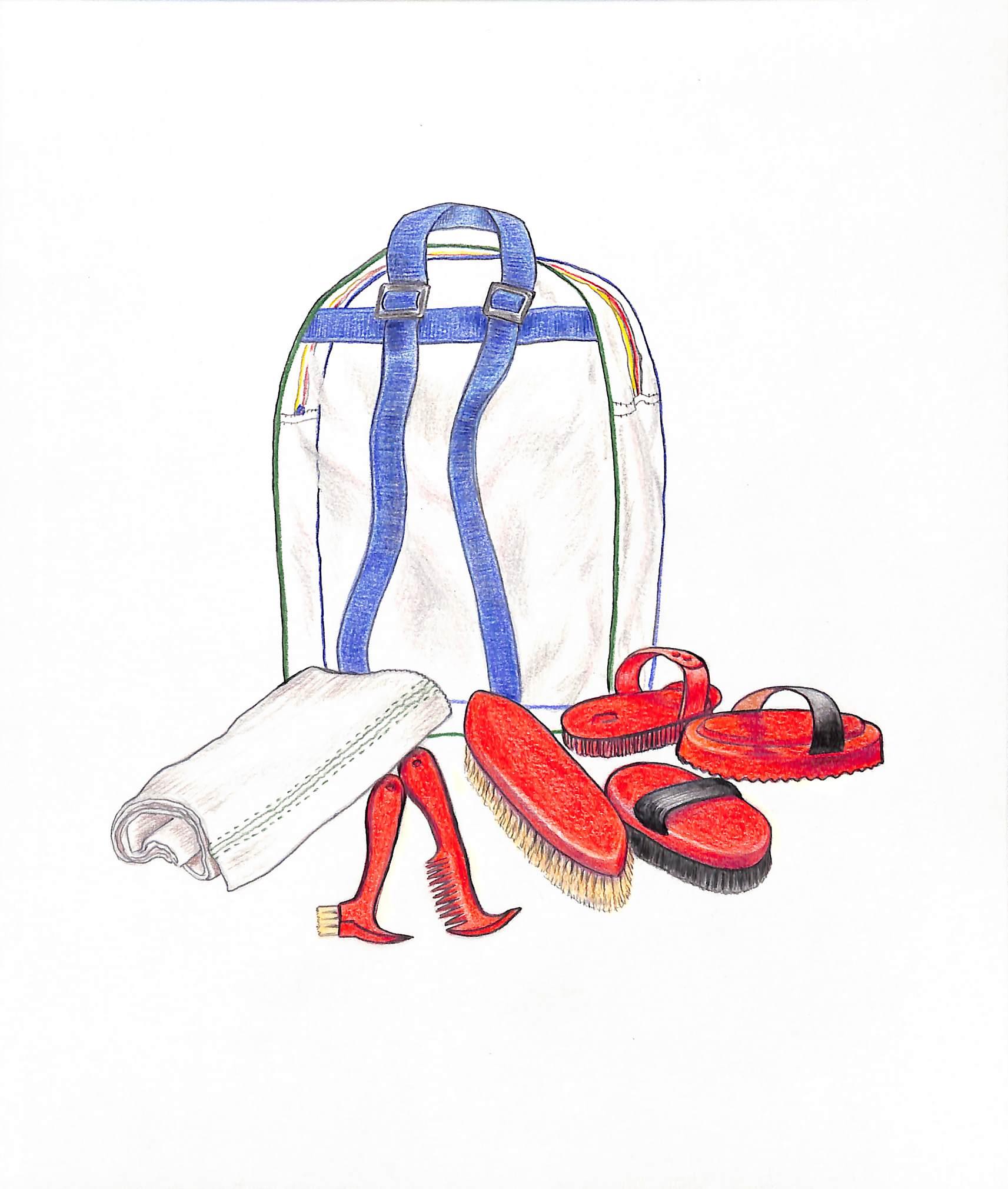 Shavepack, Pony Tack, & Equipment Watercolor - Art by Unknown
