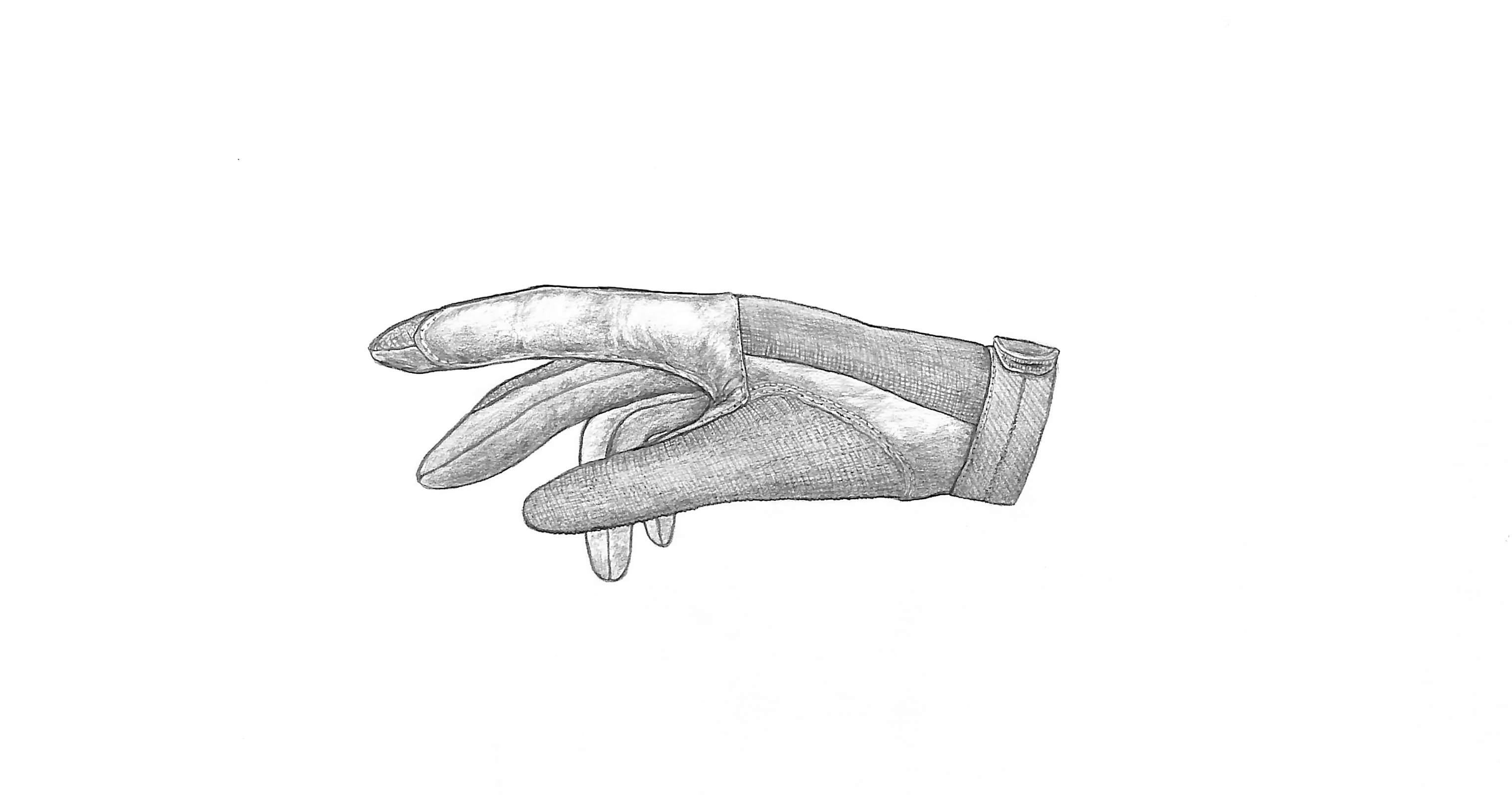 Eastern Leather Spandex (Brown) Glove 2002 Graphite Drawing - Art by Unknown
