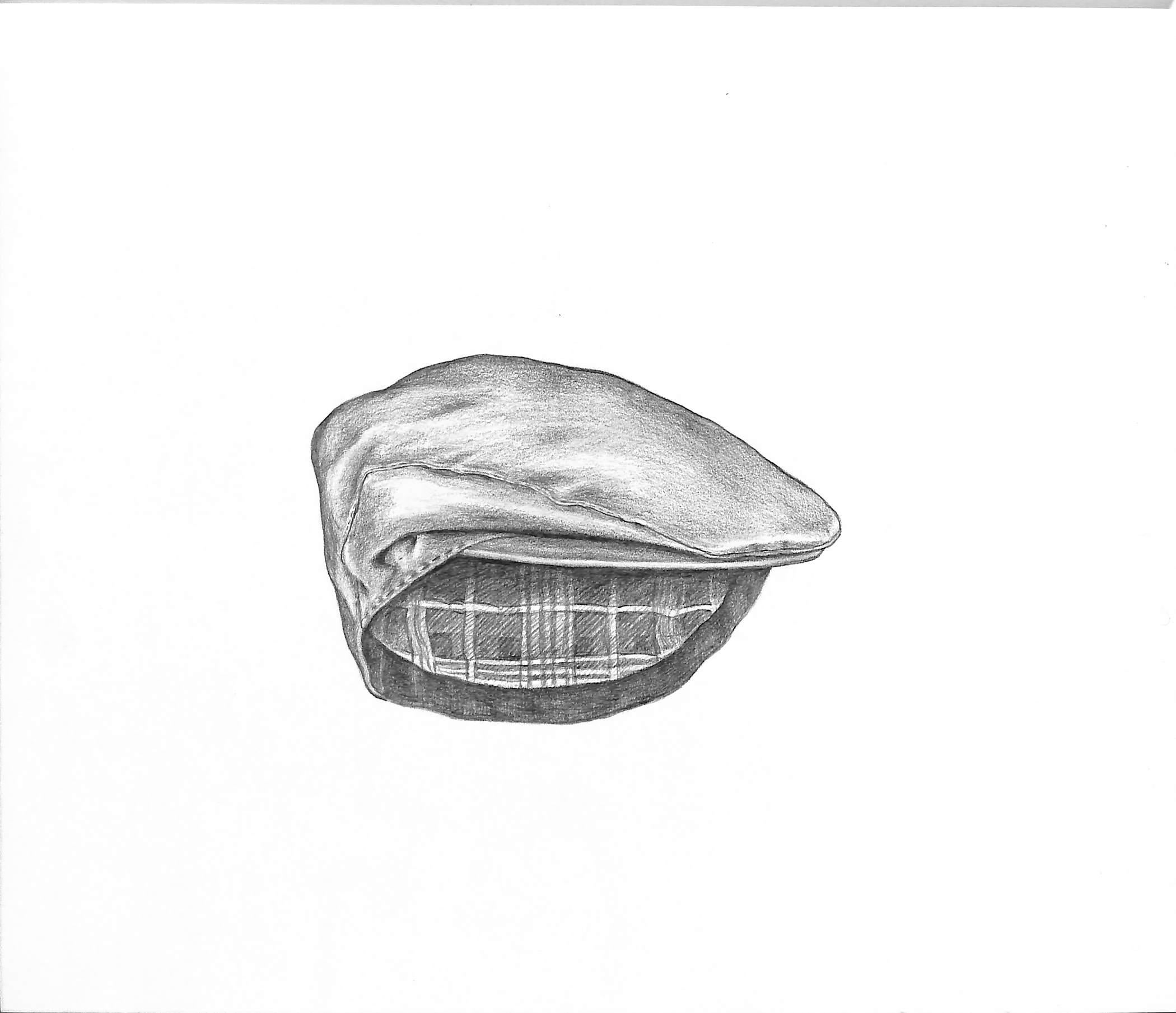 Casquette en coton ciré Dessin en graphite