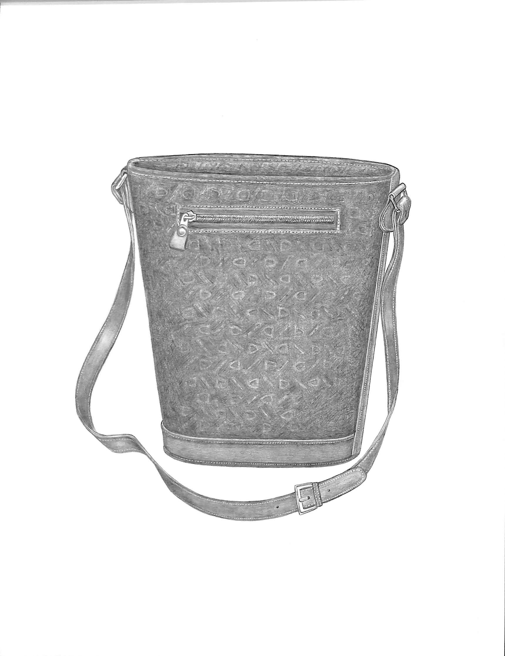 Bits & Stirrups Bucket Bag 2003 Graphite Drawing - Art by Unknown