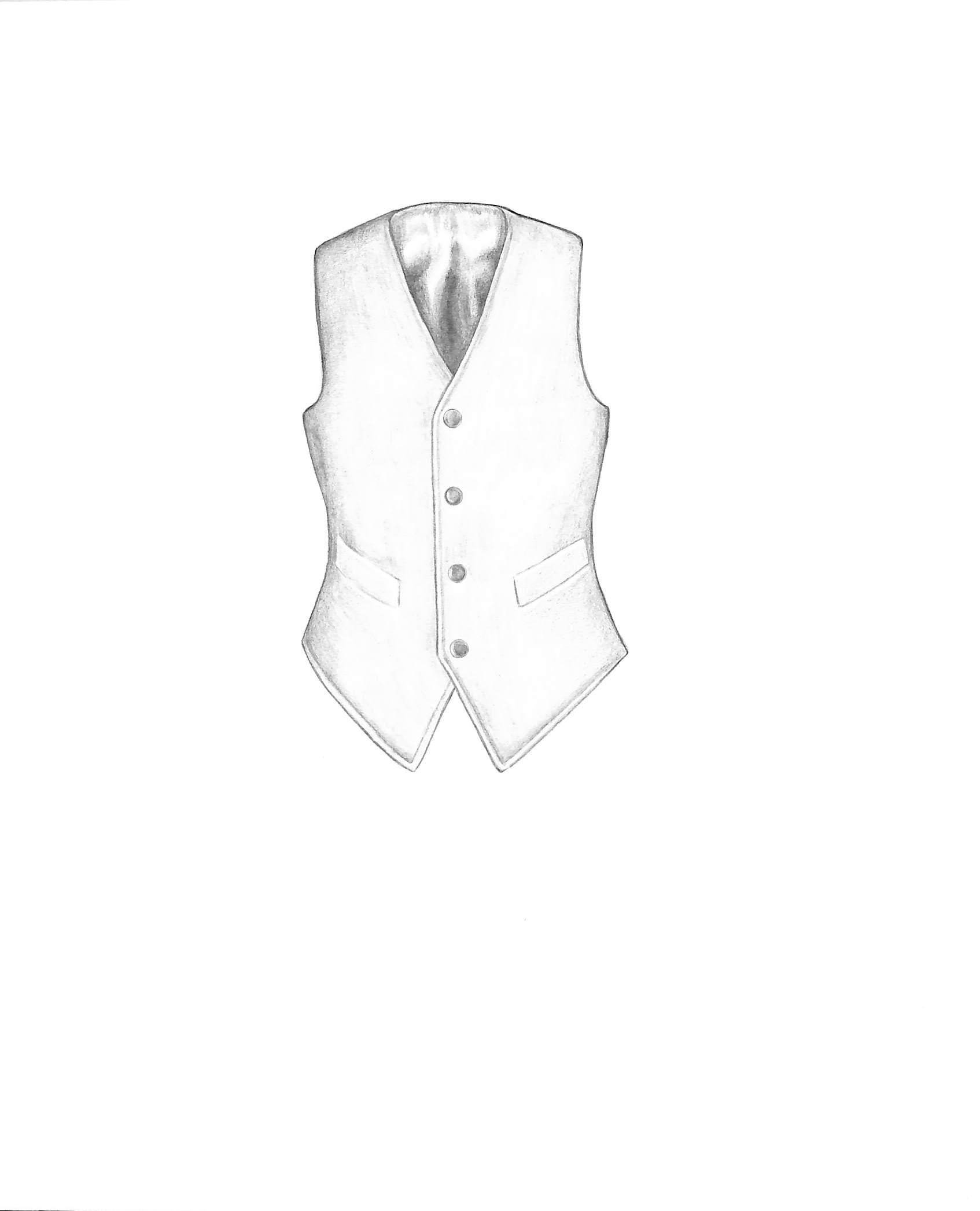 DNU Waistcoat Graphite Drawing - Art by Unknown
