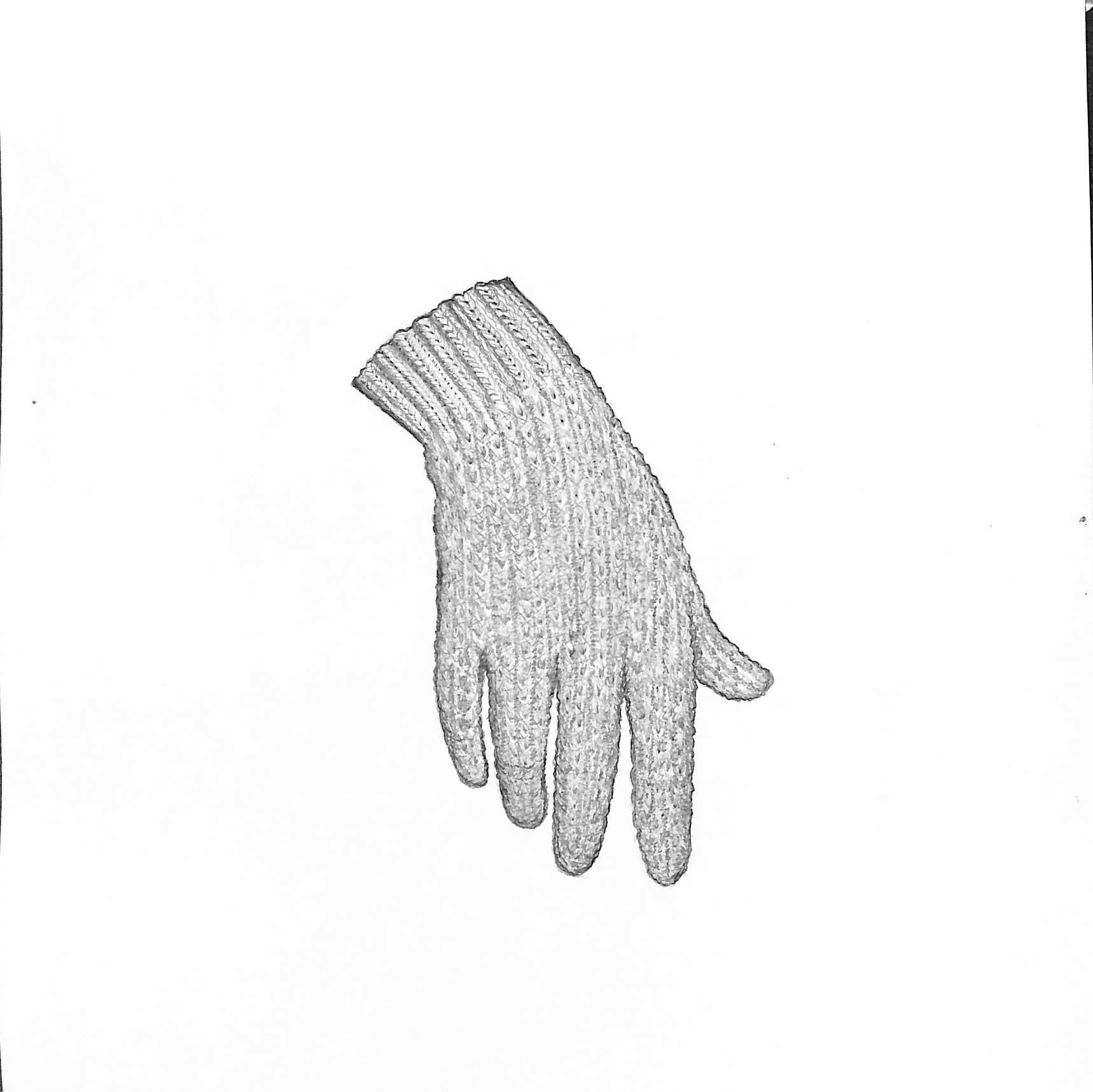 Crocheted Cotton Glove Graphite Drawing - Art by Unknown