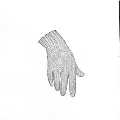 Crocheted Cotton Glove Graphite Drawing
