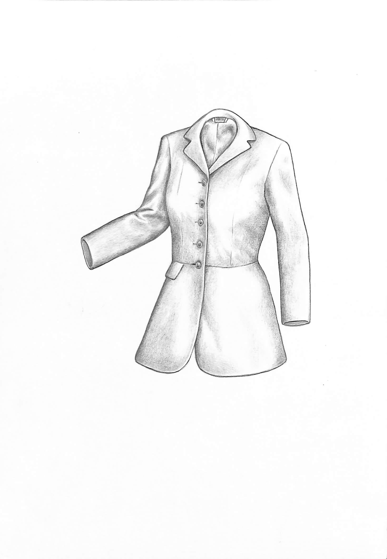 Ladies Frock Coat Graphite Drawing - Art by Unknown