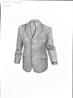 Gentleman's Tweed Coat Graphite Drawing