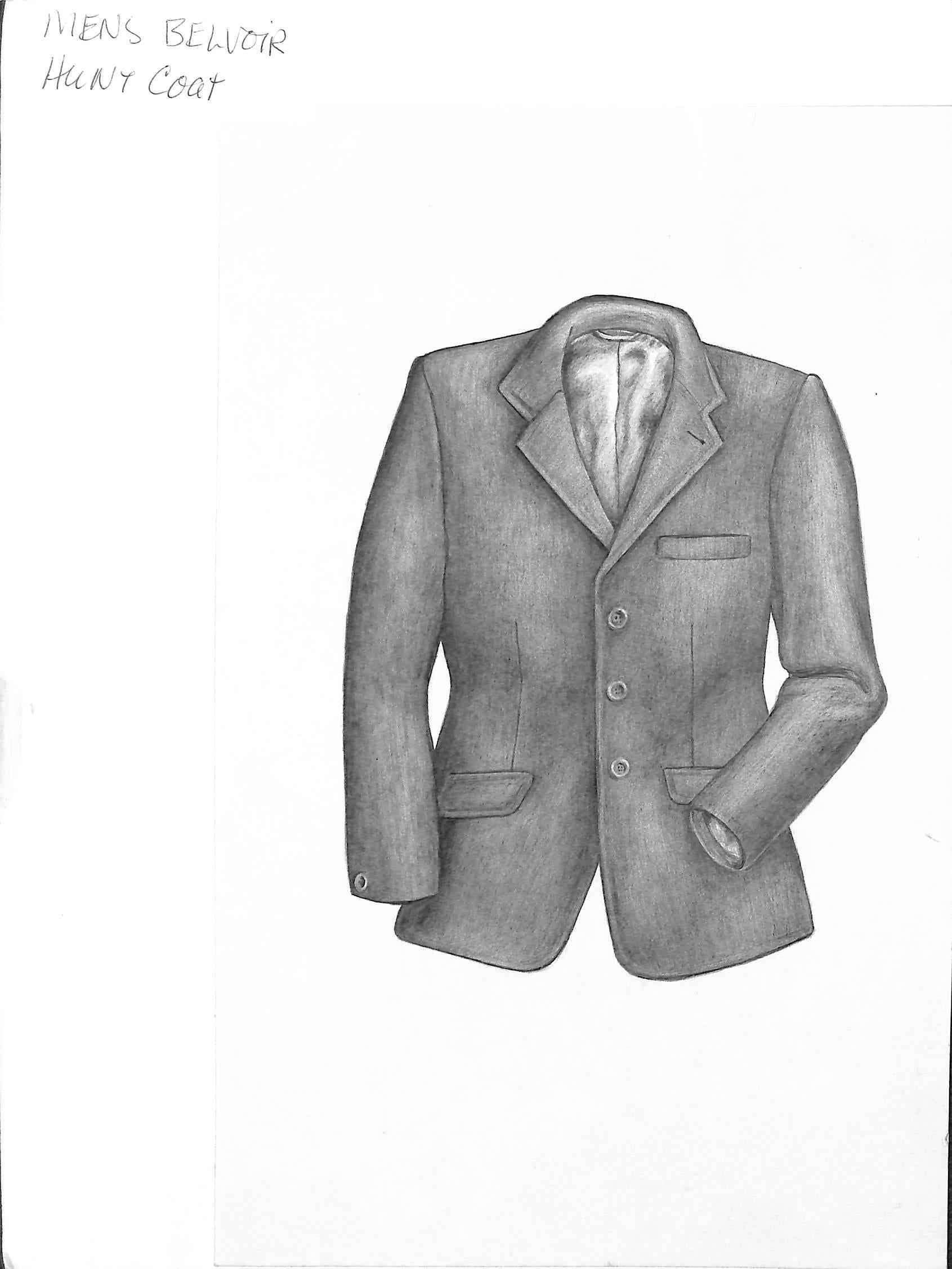 Men's Belvoir Hunt Coat Graphite Drawing - Art by Unknown