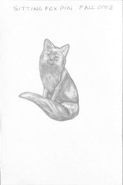Sitting Fox Pin Fall 2003 Graphite Drawing
