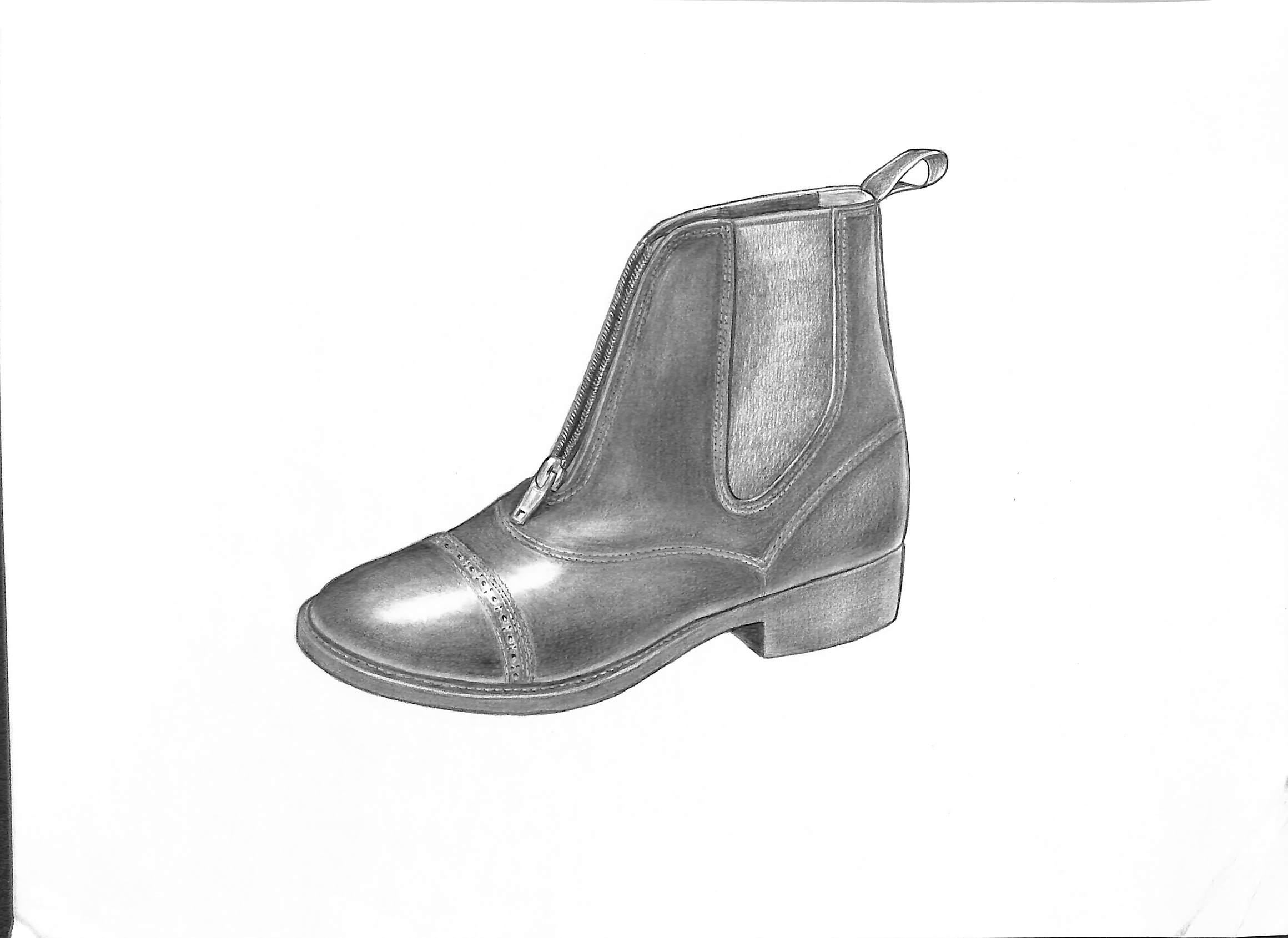 Jodphur Boot Graphite Drawing - Art by Unknown